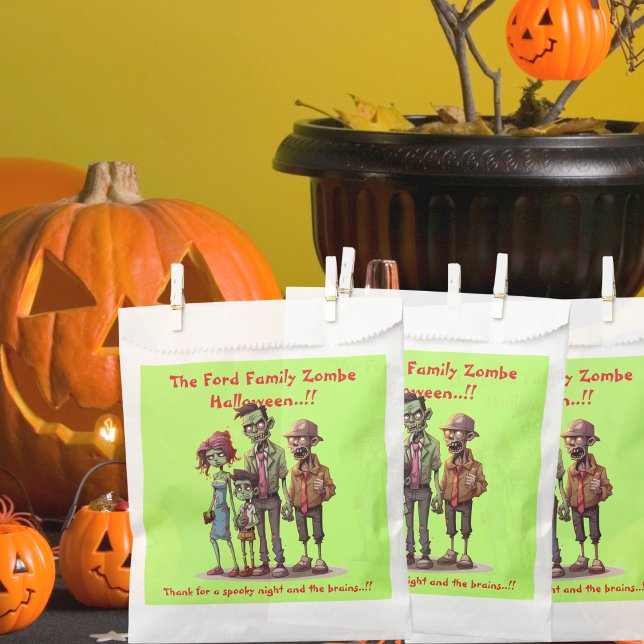 Kids Zombie Family Halloween-Party Geschenktütchen (Zombie Family Halloween Party Favor Bag)