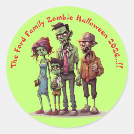 Kids Zombie Family Halloween-Party Runder Aufkleber