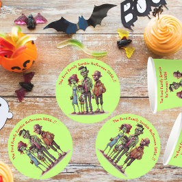 Kids Zombie Family Halloween-Party Runder Pappuntersetzer