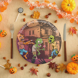 Kids Zombie Halloween Papierplatte Pappteller