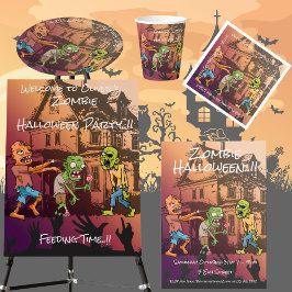 Kids Zombie Halloween-Party Banner