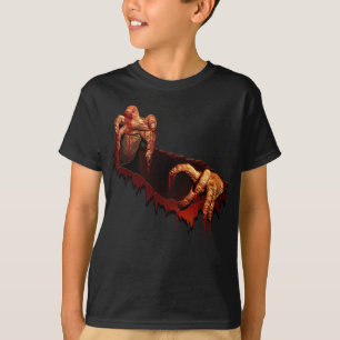 Kid's Zombie T - Shirt Gory Zombie Ringer Tee Shir