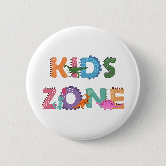 Kids Zone Dinosaurier Button (Vorderseite)