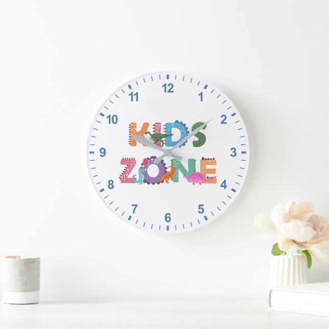 Kids Zone Dinosaurier Große Wanduhr (Zuhause)