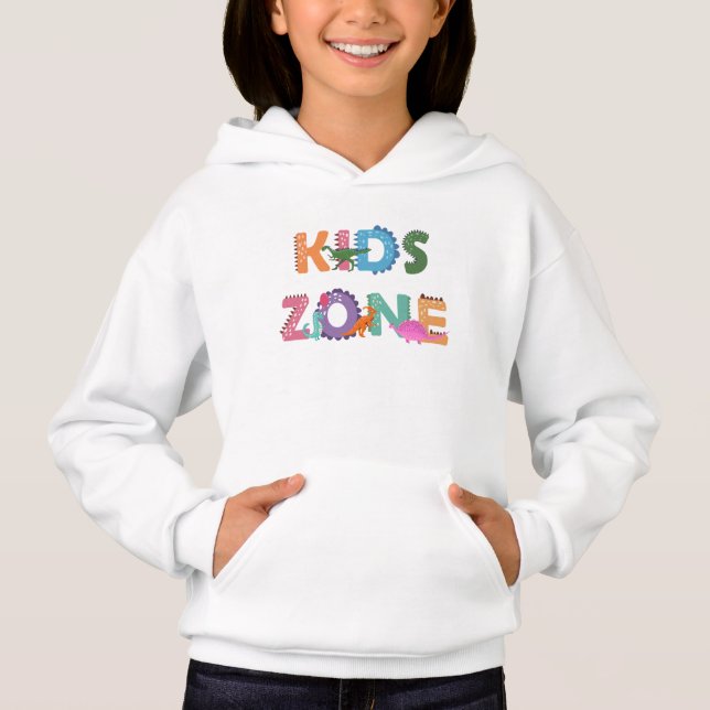 Kids Zone Dinosaurier Hoodie (Vorderseite)
