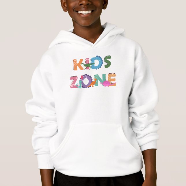 Kids Zone Dinosaurier Hoodie (Vorderseite)