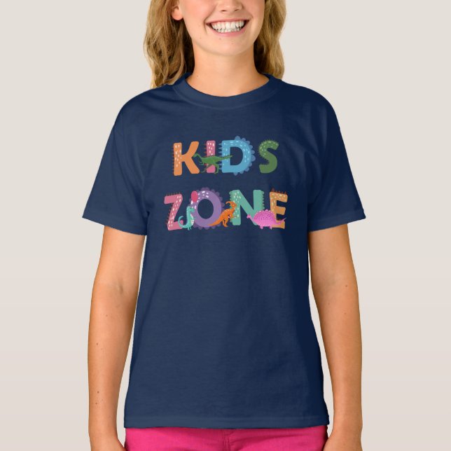 Kids Zone Dinosaurier T-Shirt (Vorderseite)