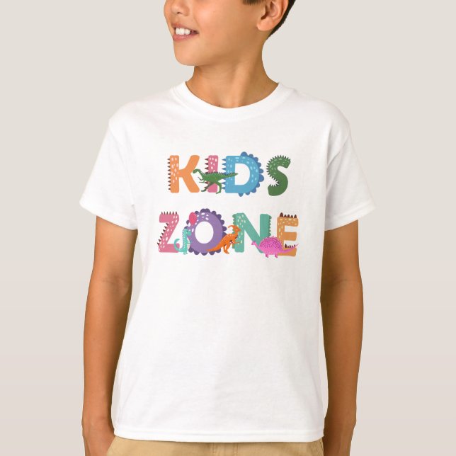 Kids Zone Dinosaurier T-Shirt (Vorderseite)
