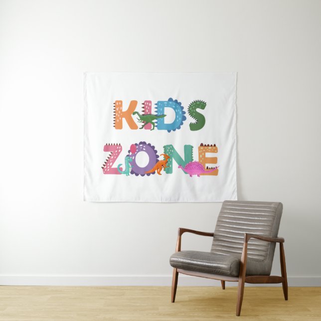 Kids Zone Dinosaurier Wandteppich (Beispiel (Horizontal))