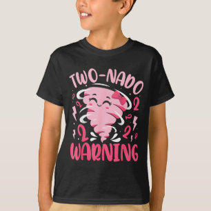 Kids Zwei-Nado-Warnung 2. Geburtstag Nk Tornado Ge T-Shirt