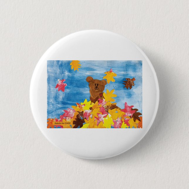 KidsArt für CHOC - Herbstlaub Bär Button (Vorderseite)