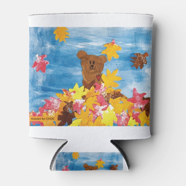 KidsArt für CHOC - Herbstlaub Bär Dosenkühler (Vorderseite)