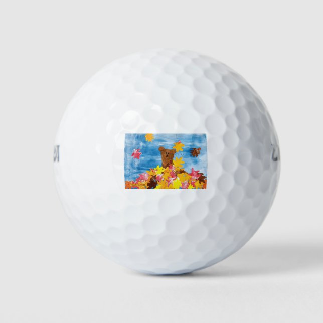 KidsArt für CHOC - Herbstlaub Bär Golfball (Vorderseite)