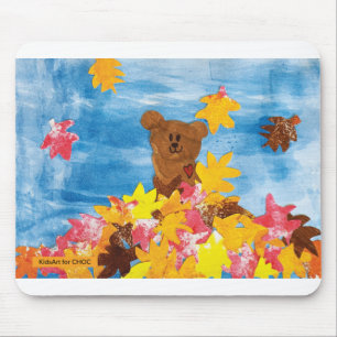 KidsArt für CHOC - Herbstlaub Bär Mousepad