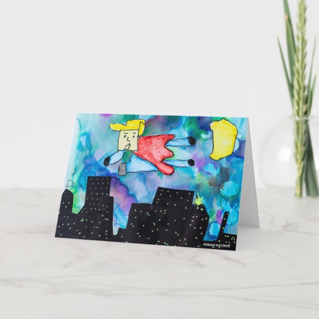 KidsArt für CHOC - Super Hero Dankeskarte (Vorderseite)