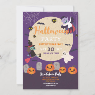 KidsCostume Halloween-Party Pumpkins Geister Einladung