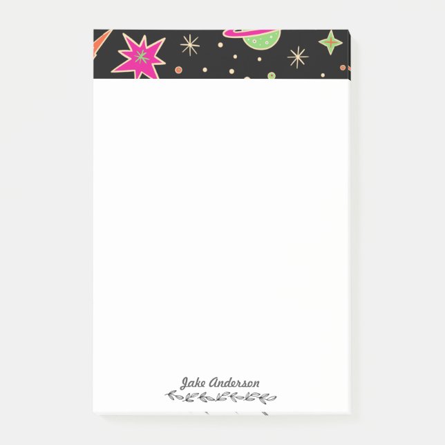 Kids's Back to School Space Rocket Muster  Post-it Klebezettel (Vorderseite)