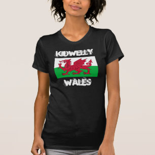 Kidwell, Wales mit walisischer Flagge T-Shirt