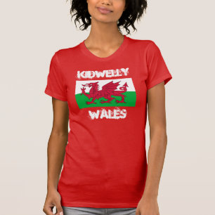Kidwell, Wales mit walisischer Flagge T-Shirt