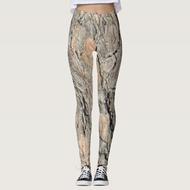 Kiefer-Barken-Tarnung Leggings (Vorderseite)