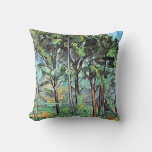 Kiefer mit Viadukt von Paul Cezanne, Vintage Art Kissen