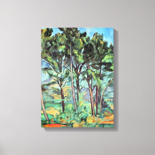 Kiefer mit Viadukt von Paul Cezanne, Vintage Art Leinwanddruck
