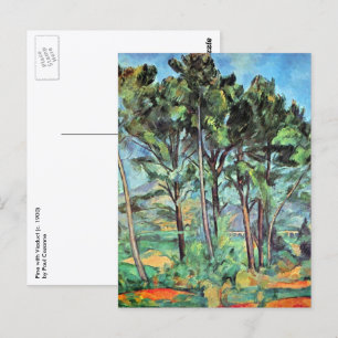 Kiefer mit Viadukt von Paul Cezanne, Vintage Art Postkarte