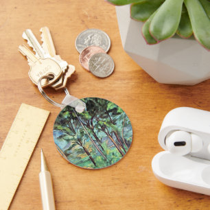 Kiefer mit Viadukt von Paul Cezanne, Vintage-Kunst Schlüsselanhänger