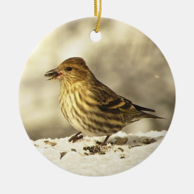 Kiefer Siskin Keramik Ornament (Vorne)