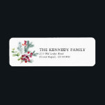 Kiefer und Berries Weihnachtsfeiertag Rücksendeadr<br><div class="desc">Pine and Berries Weihnachtsfeiertage Rücksendeadressen-Aufkleber - Was für ein schöner Akzent für Ihre Urlaubskorrespondenz. Auf festlichen Etiketten finden Sie natürliche Kiefern,  Grünpflanzen und heilige Beeren. 

Entworfen von Beverly BainbridgeMagnolia & Thistle</div>