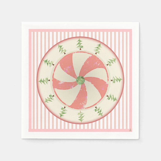 Kiefer und Pfefferminz Serviette (Vorderseite)