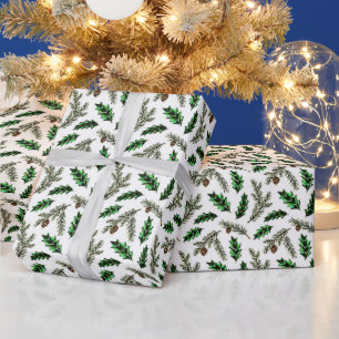 Kiefer und Stechpalme Geschenkpapier