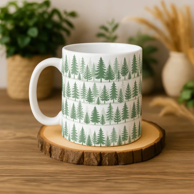Kiefer Wasserfarbe Tasse Wald Grün Botanik (Von Creator hochgeladen)