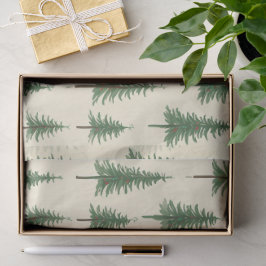 Kieferbäume Beige Aquarell Weihnachten Feiertag Seidenpapier
