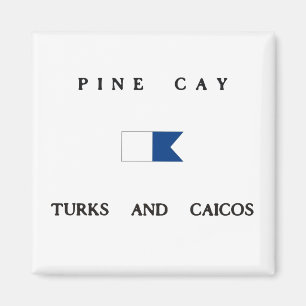 Kiefercay-Türken und Alphatauchen-Flagge Caicos Magnet