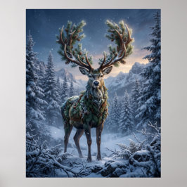 Kieferhirsch Winterdämmerung Poster