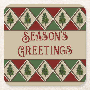 Kiefern und Harlekin-Papieruntersetzer Rechteckiger Pappuntersetzer