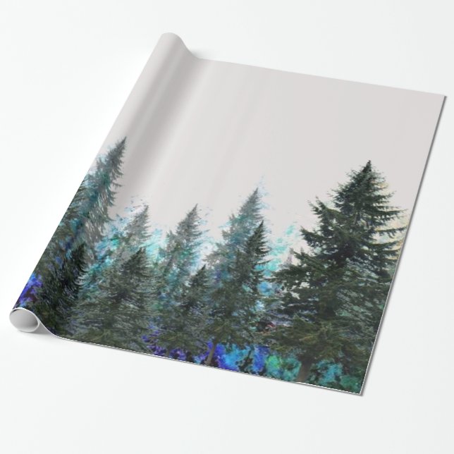 KIEFERN-WALDgebirgslandschaft Geschenkpapier (Ungerollt)
