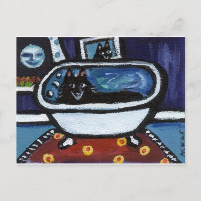 Kiefernbad Schipperke Postkarte (Vorderseite)