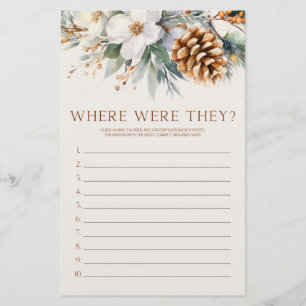 Kiefernbaum, wo waren sie? Brautparty Game Briefpapier