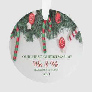 Kiefernbäume Candy, unsere ersten Weihnachten Ornament