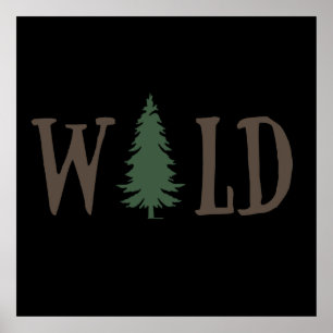 Kiefernbäume in den Wald Poster