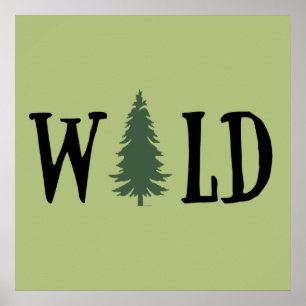 Kiefernbäume in den Wald Poster
