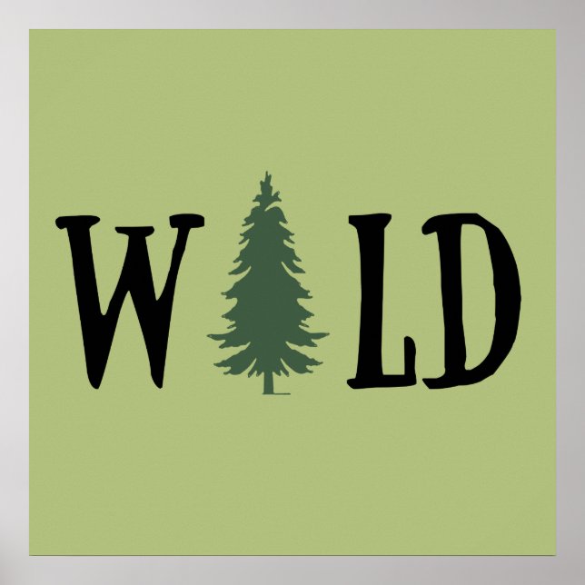 Kiefernbäume in den Wald Poster (Vorne)