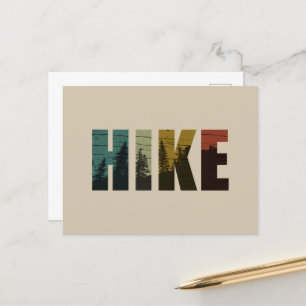 Kiefernbäume in die Waldwanderung Vintag Feiertagspostkarte