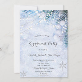 Kiefernbäume, Verlobung von Snow-String-Lichtern Einladung