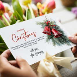 Kiefernbrunches und Rote Glocken Frohe Weihnachten