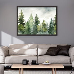 Kieferndruck   Winterlandschaft-Wandkunst Poster