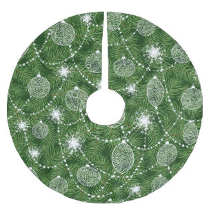 Kiefernfrösche und -dekorationen polyester weihnachtsbaumdecke