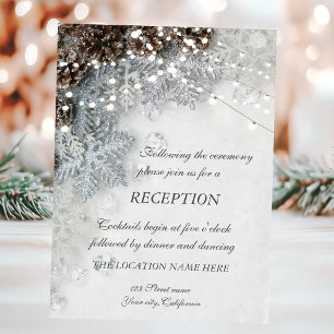 Kiefernfüße, Schneeflocken Hochzeitsempfang Einladung